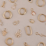minimalistic design solid gold and diamond earring charms