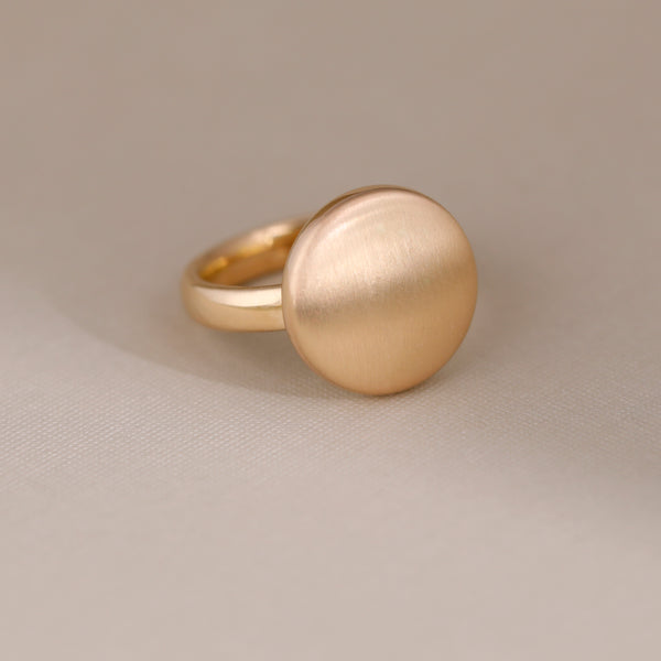 Hand Brushed Coin Statement Ring