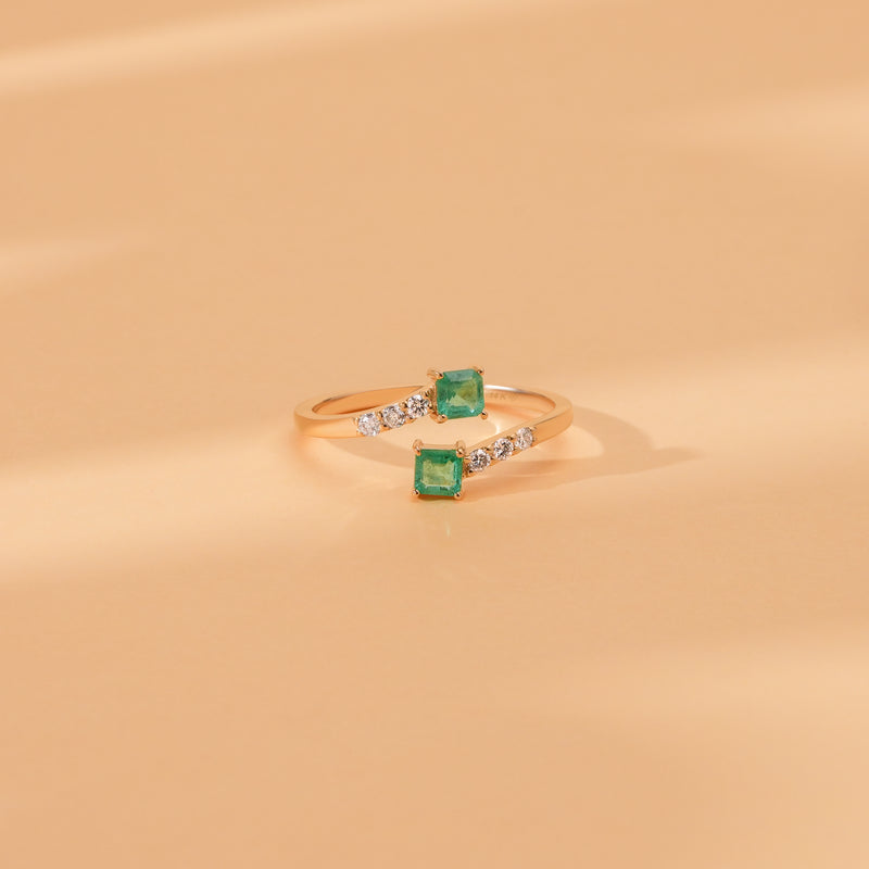 natural green stone and diamond ring