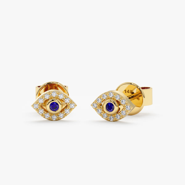 sapphire and diamond mini stud earrings