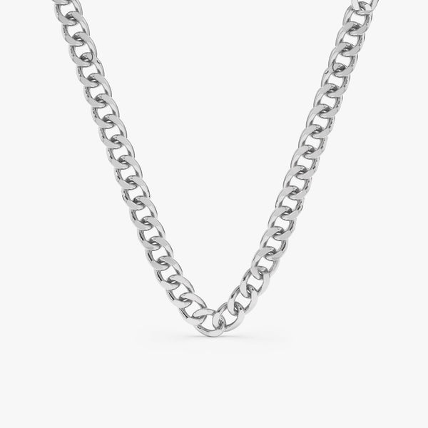 White Gold Cuban Chain Necklaces