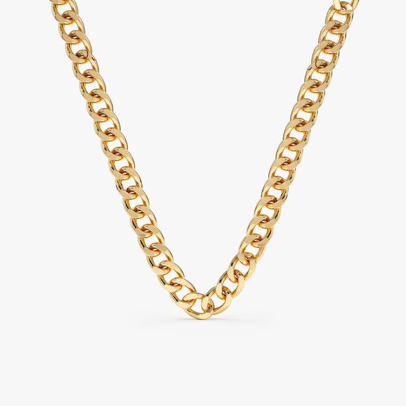 Yellow Gold Thick Cuban Chain Necklaces