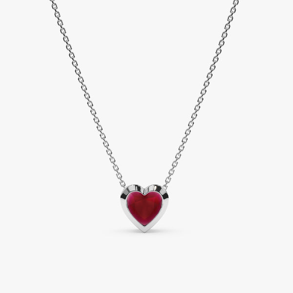 white gold petite heart necklace
