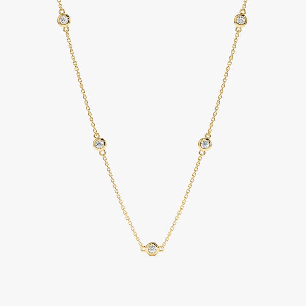 Yellow Gold Diamond By The Yard Necklace