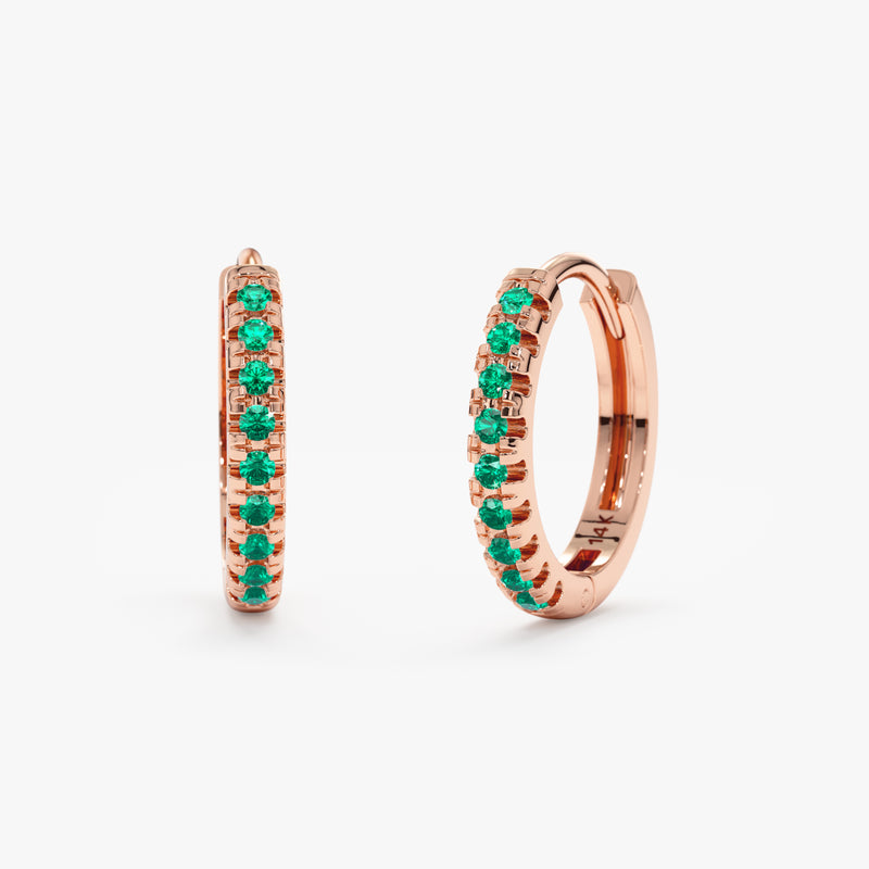Rose Gold Emerald Earrings