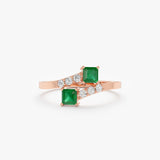 rose gold emerald open ring