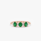 handcrafted in solid rose gold emerald may birthstone gift for her