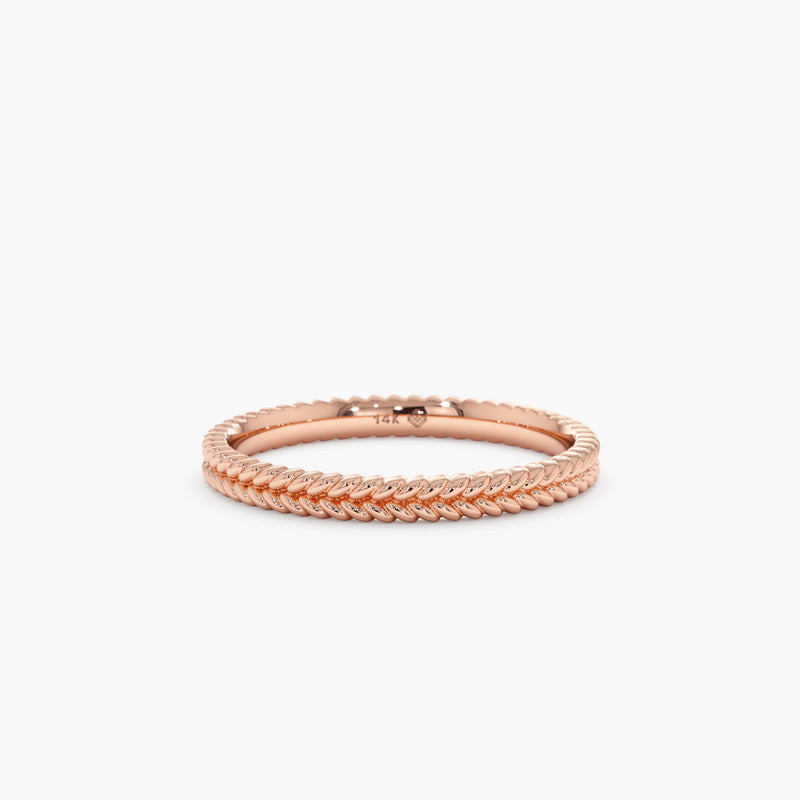 rose gold braided gold ring