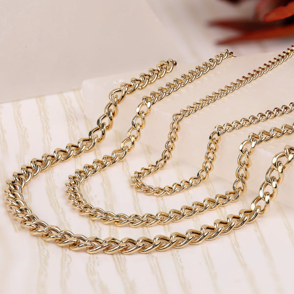 thick solid Gold Handmade Cuban Chain Necklace