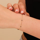 3 mm natural black diamonds station bracelet
