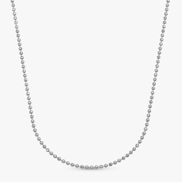 14k solid White Gold Ball Chain necklace