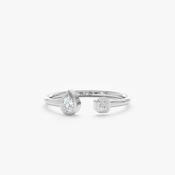 white gold diamond open ring