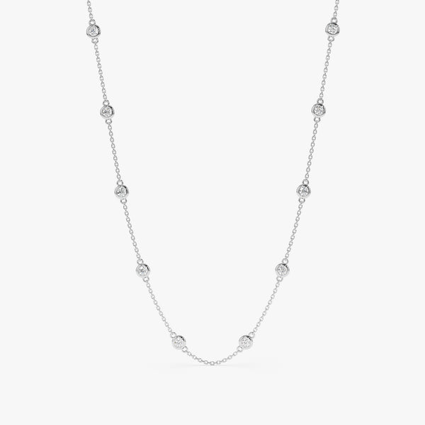 white gold station necklace