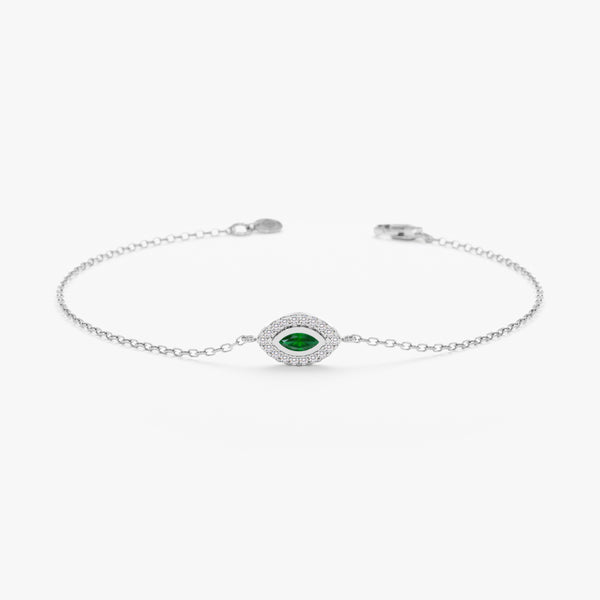 Emerald Diamond Eye Bracelet, Gemma