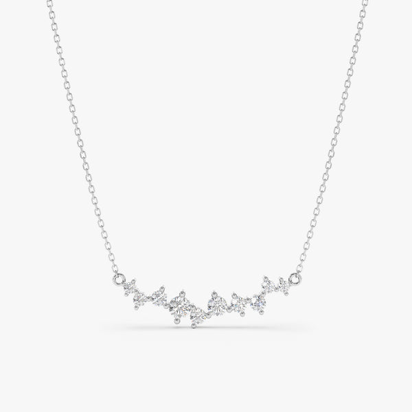 solid white gold natural diamond pendant necklace