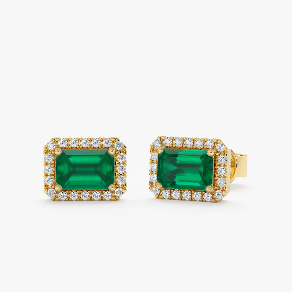 Classic Emerald Gold Earrings