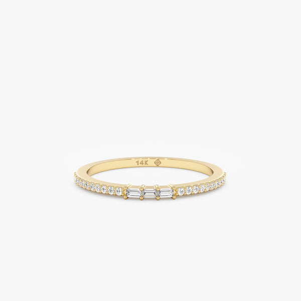 yellow gold thin diamond ring
