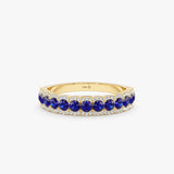 yellow gold diamond sapphire ring