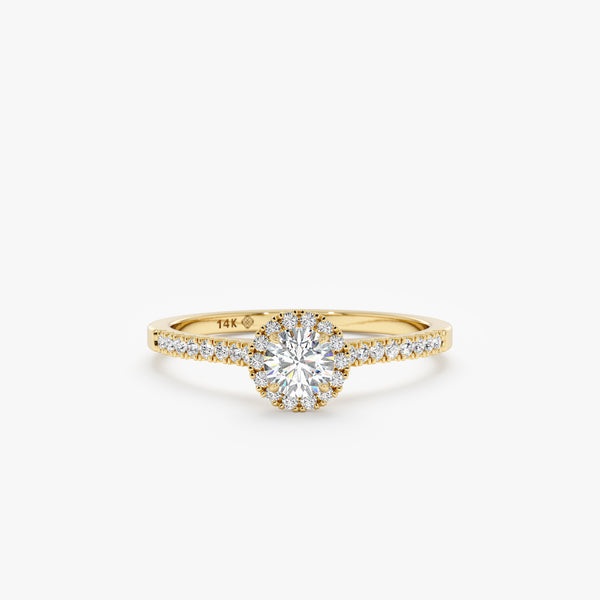 solid yellow gold natural diamond engagement ring