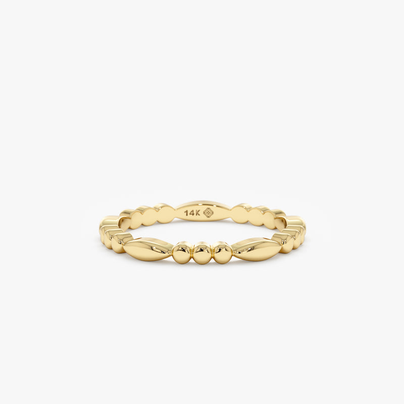 yellow gold marquise and round shape ring