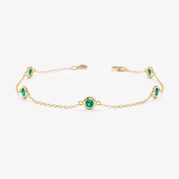 yellow gold emerald bracelet