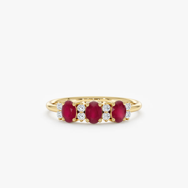 Diamond and Oval Ruby Ring, Blair