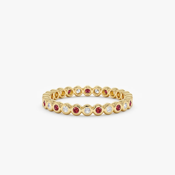 yellow gold diamond ruby ring