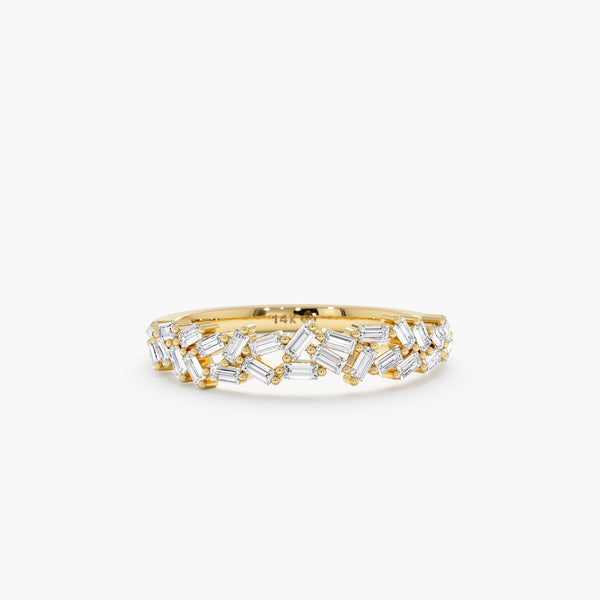 yellow gold white diamond cluster ring