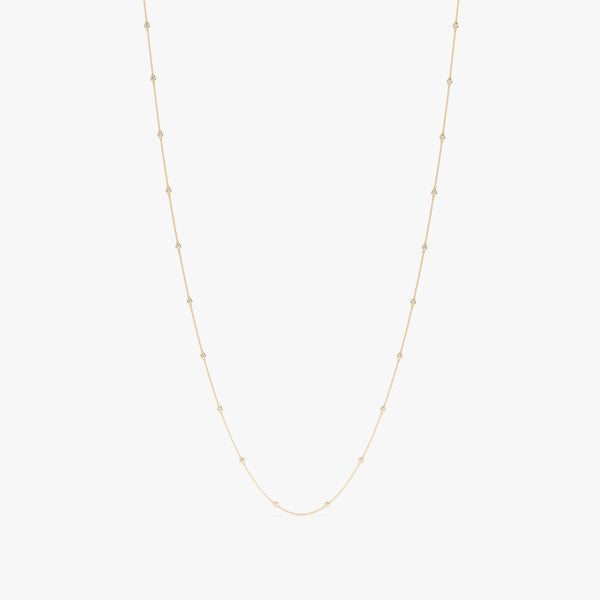 long yellow gold diamond by the yard necklace