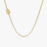 yellow gold side initial chain