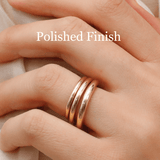 polished finish, not hollow chunky wedding band