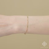 handmade dainty solid gold bar bracelet