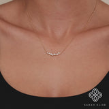 dainty natural diamond cluster necklace in solid gold for her