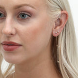 Multi natural Diamond Dangling chain Earring studs