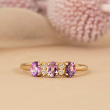 February Birthstone Ring with Diamonds
