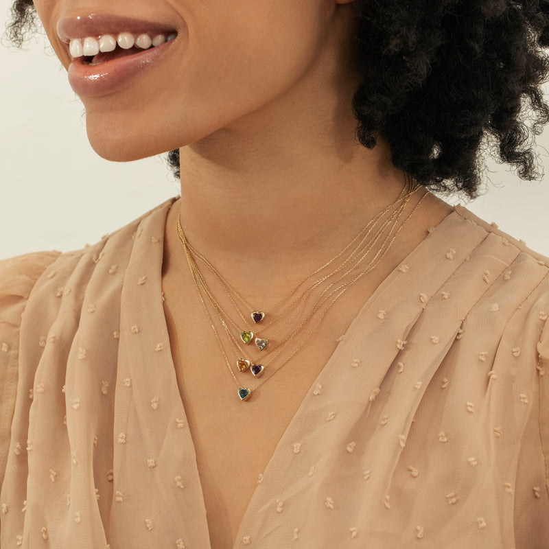 Birthstone Necklaces in various natural gemstones
