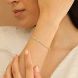 Natural Emerald Gold Bracelet