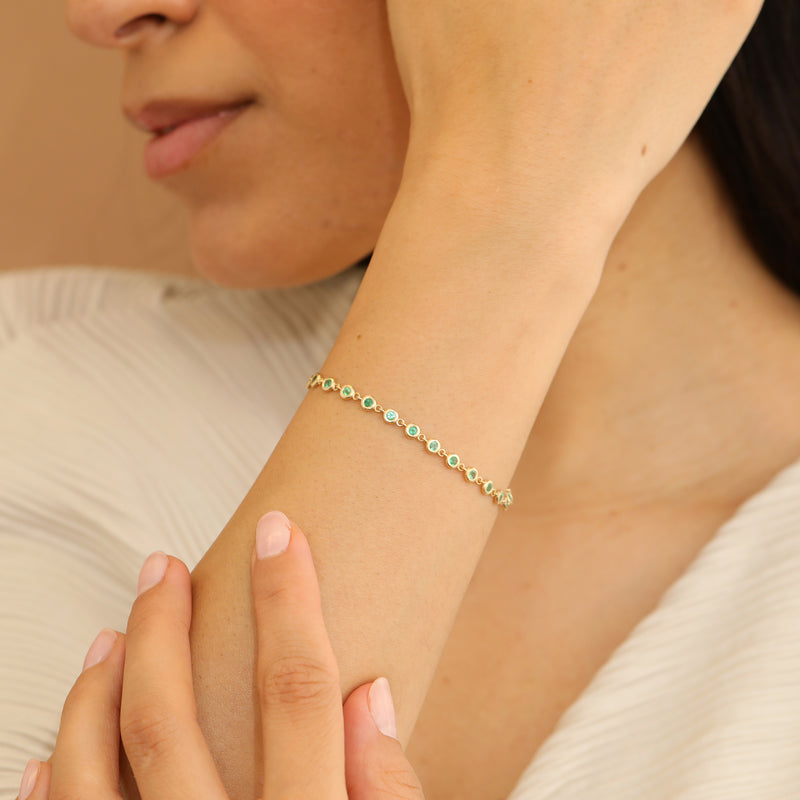 Natural Emerald Gold Bracelet