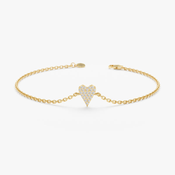 Pave Diamond Mini Heart Bracelet