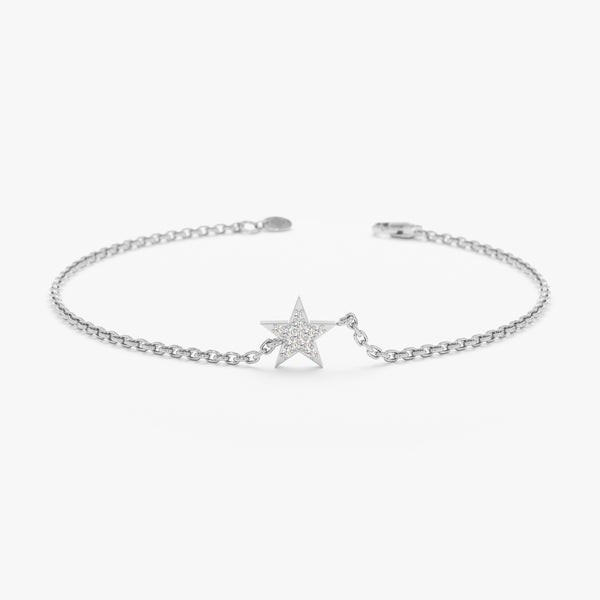 White Gold Diamond Star Bracelet
