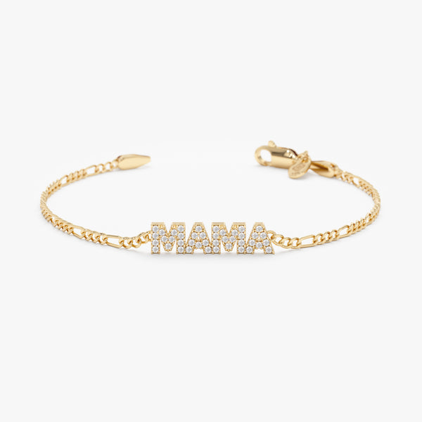 Figaro Chain Gold custom name Bracelet