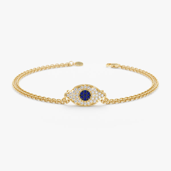 Diamond and Sapphire Evil Eye Bracelet