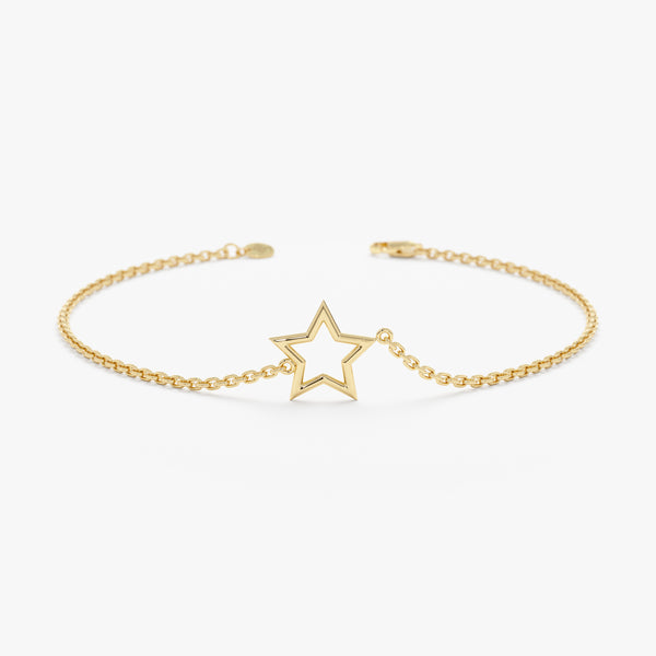 Solid Gold Open Star Bracelet