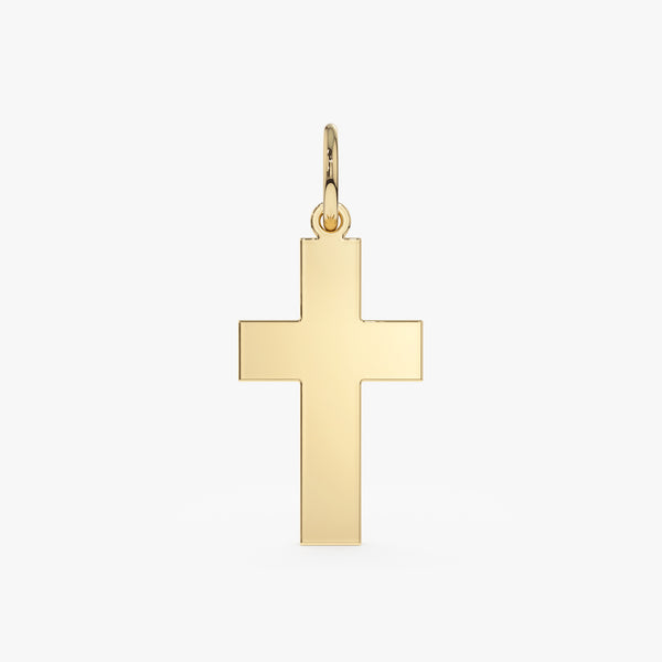 Yellow Solid Gold Cross Charm