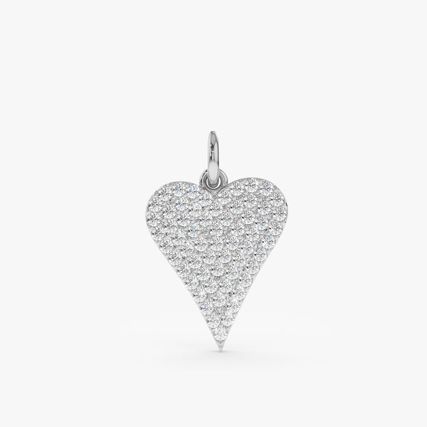 White Gold Diamond Heart Charm