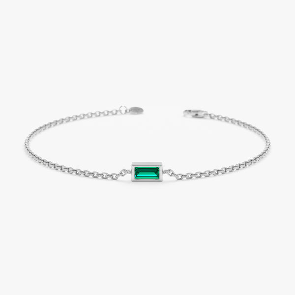 White Gold and Emerald Bracelet