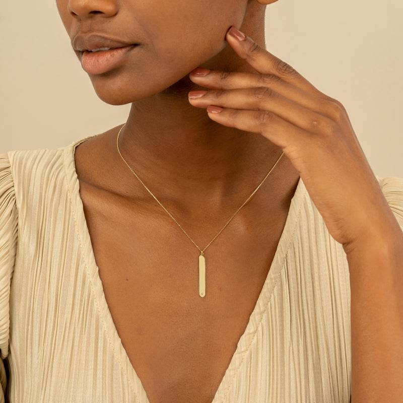 Yellow Gold Vertical Necklace