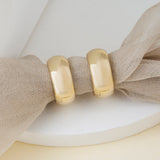 Pair of thick solid 14k gold huggie earrings gift for her