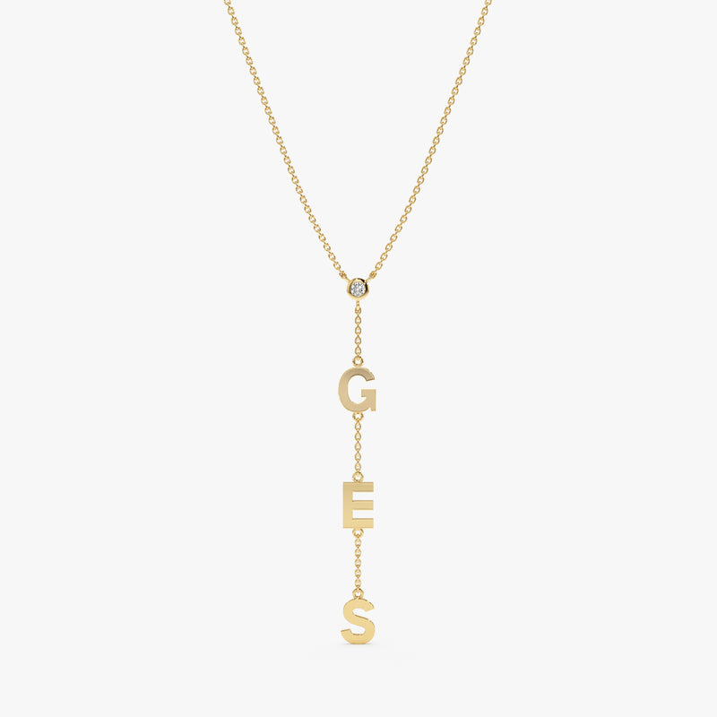 Yellow Gold Multi Initial Necklace
