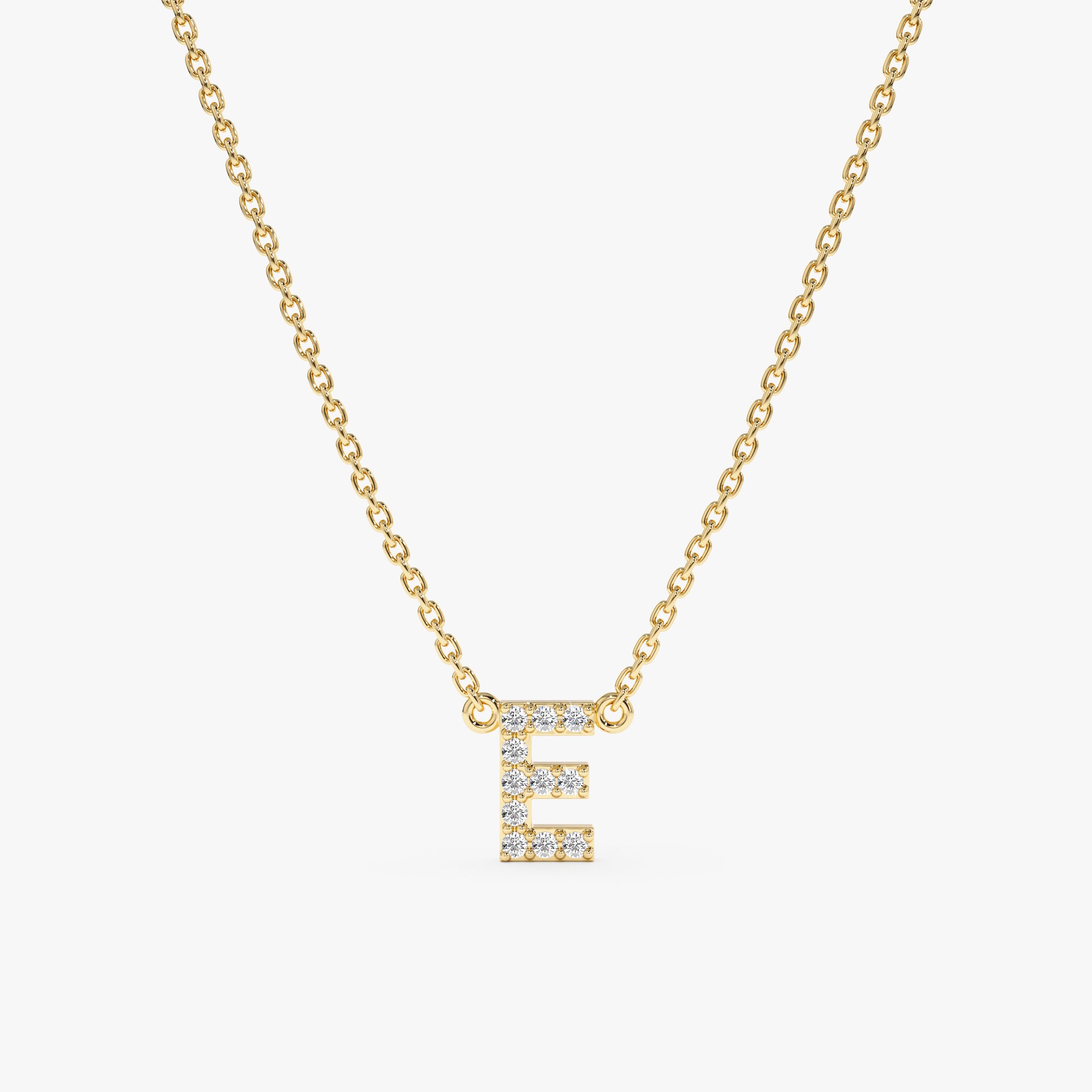 Dainty Diamond Initial Necklace in Solid Gold | Sarah Elise Jewelry
